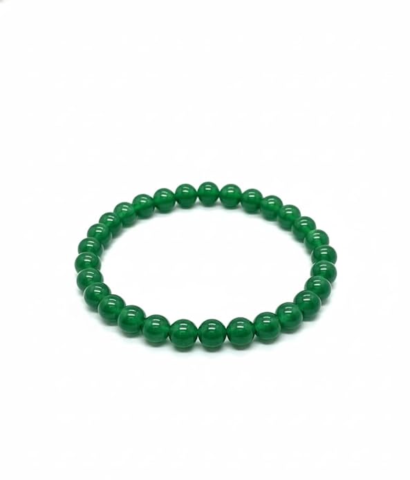 Natural Green Jade Bracelet (8mm) - Genuine Crystal Bead Bracelet for Healing, Good Luck, and Prosperity - Gemstone Jewelry for Men & Women